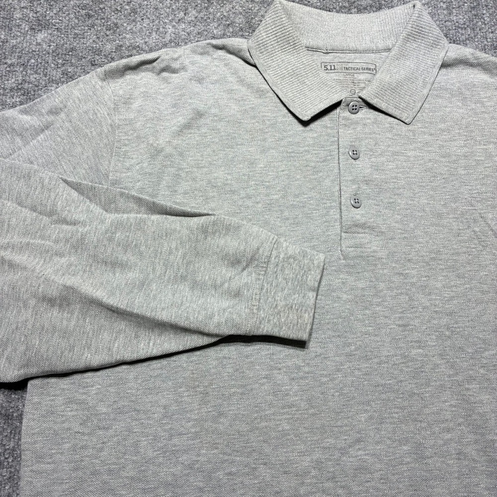 5.11 Tactical Series Polo Shirt Mens‎ Large Gray Long Sleeve Button-Up Shirt